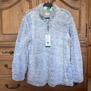 Weatherproof Vintage Light Blue Sherpa Quarter Zip Pullover Sweater